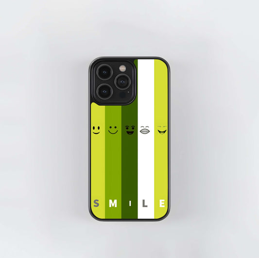 Striped Smile Emojis Glass Case