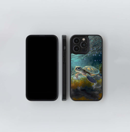 Sunlit Seabed Turtle Glass Case