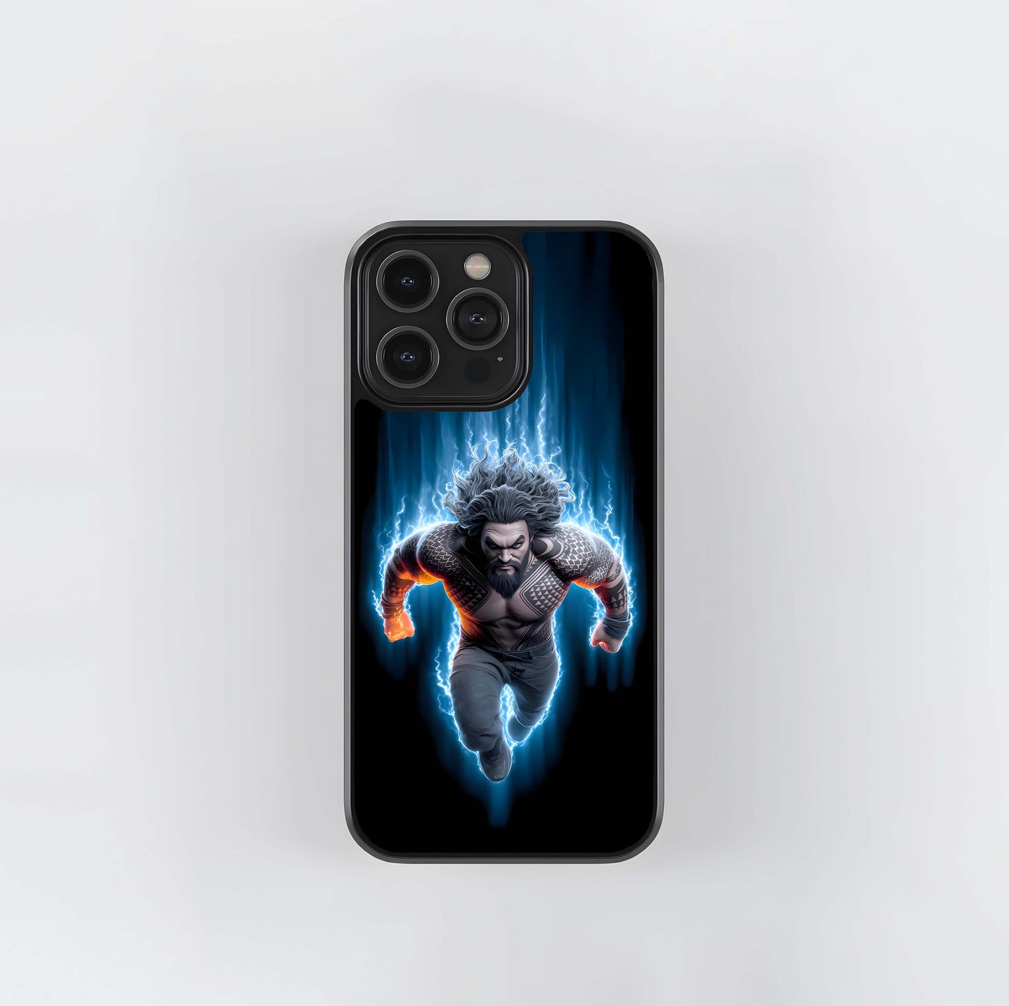 Superpowered Aquaman with Blue Lightning Glass Case