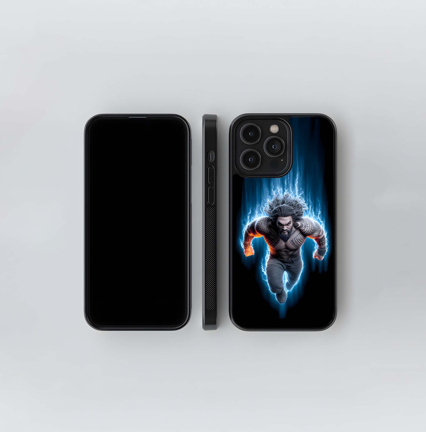 Superpowered Aquaman with Blue Lightning Glass Case