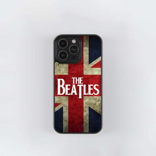 The Beatles Logo on Grunge Union Jack Glass Case