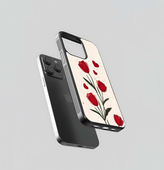 Love Tulips Glass Case