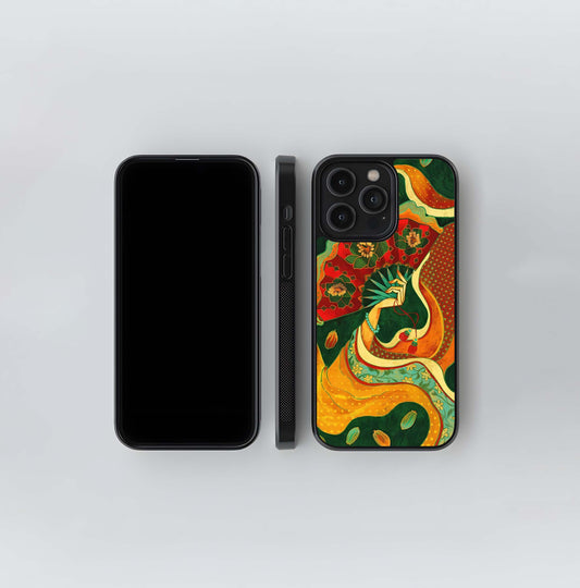 Blooming Fan Art Glass Case