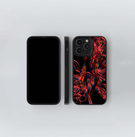 Blooming Heatwave Glitch Glass Case