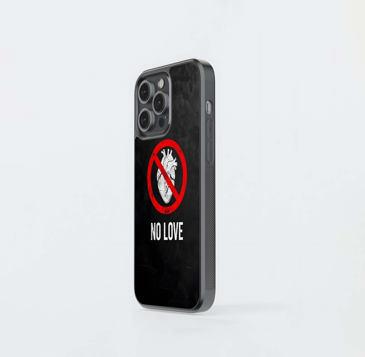 No Love Warning Glass Case