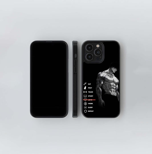 Monochrome Gym Grindset with Love Line Crossed Glass Case