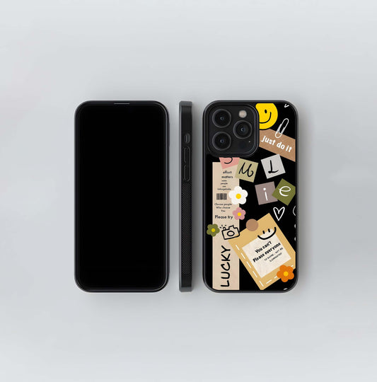 Positive Message Sticker Bomb Glass Case