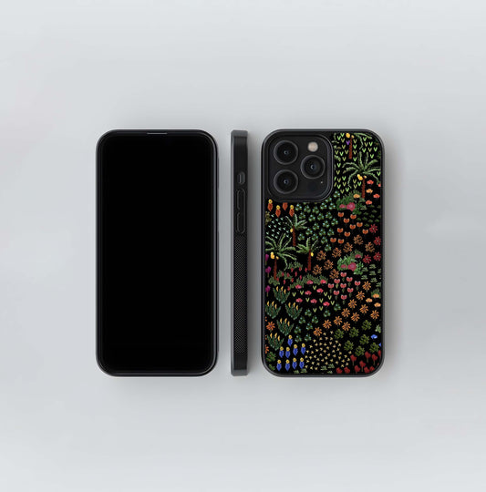 Dense botanical pattern Glass Case