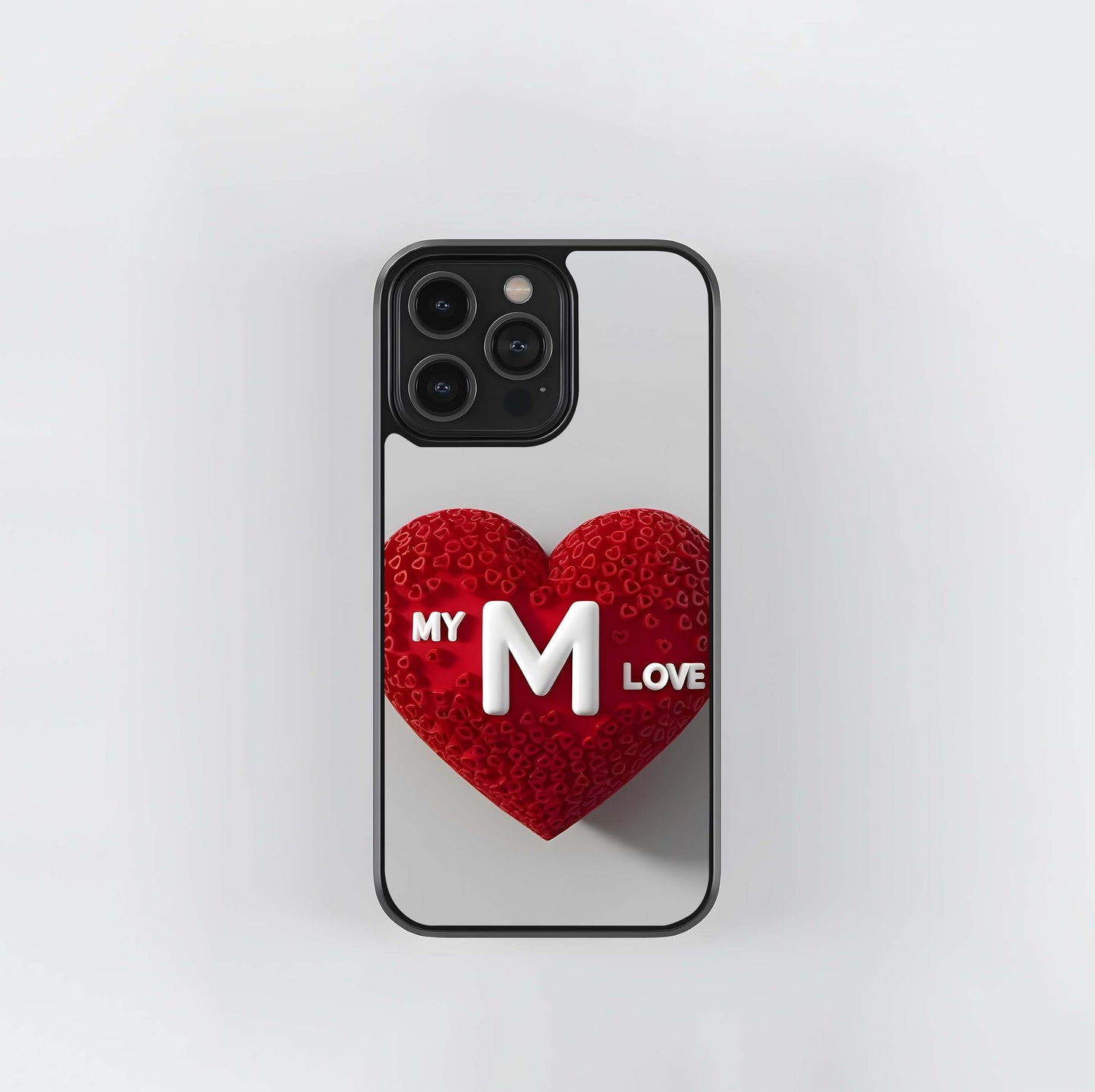My Love's Textured Heart Glass Case