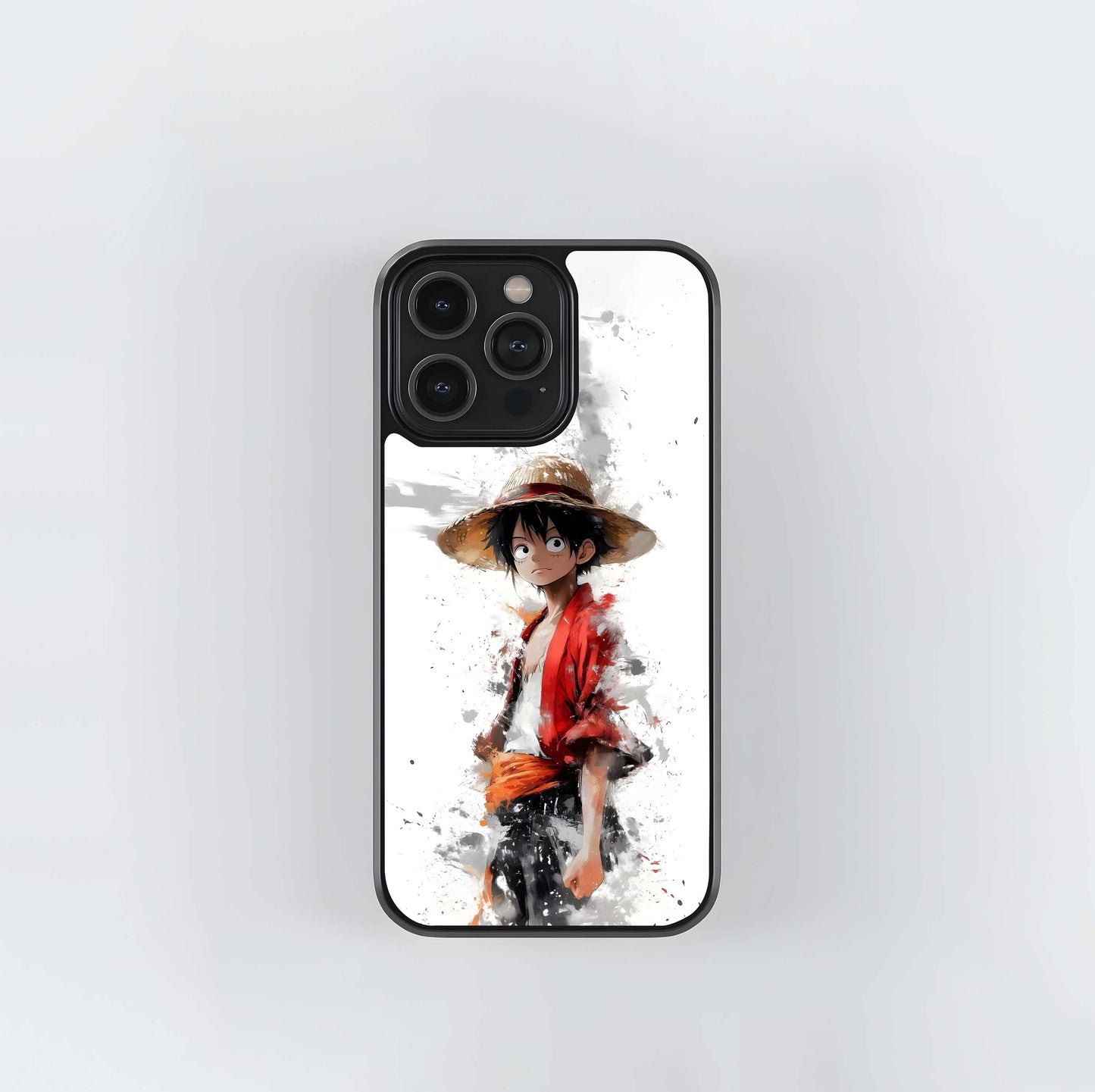 Luffy Watercolor Splash Glass Case
