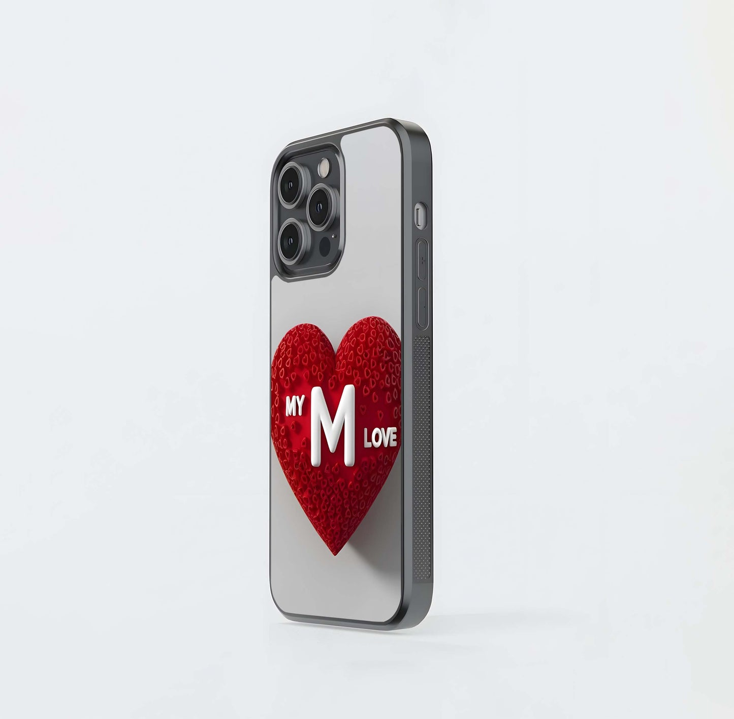 My Love's Textured Heart Glass Case