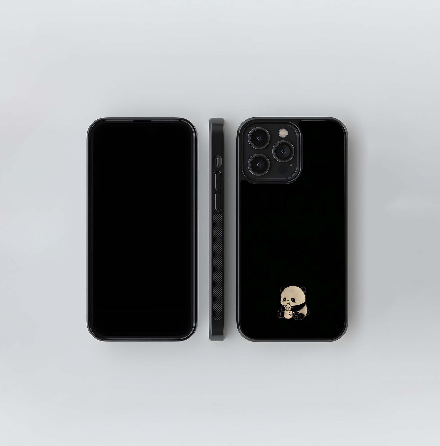 Minimal Panda Boba Glass Case