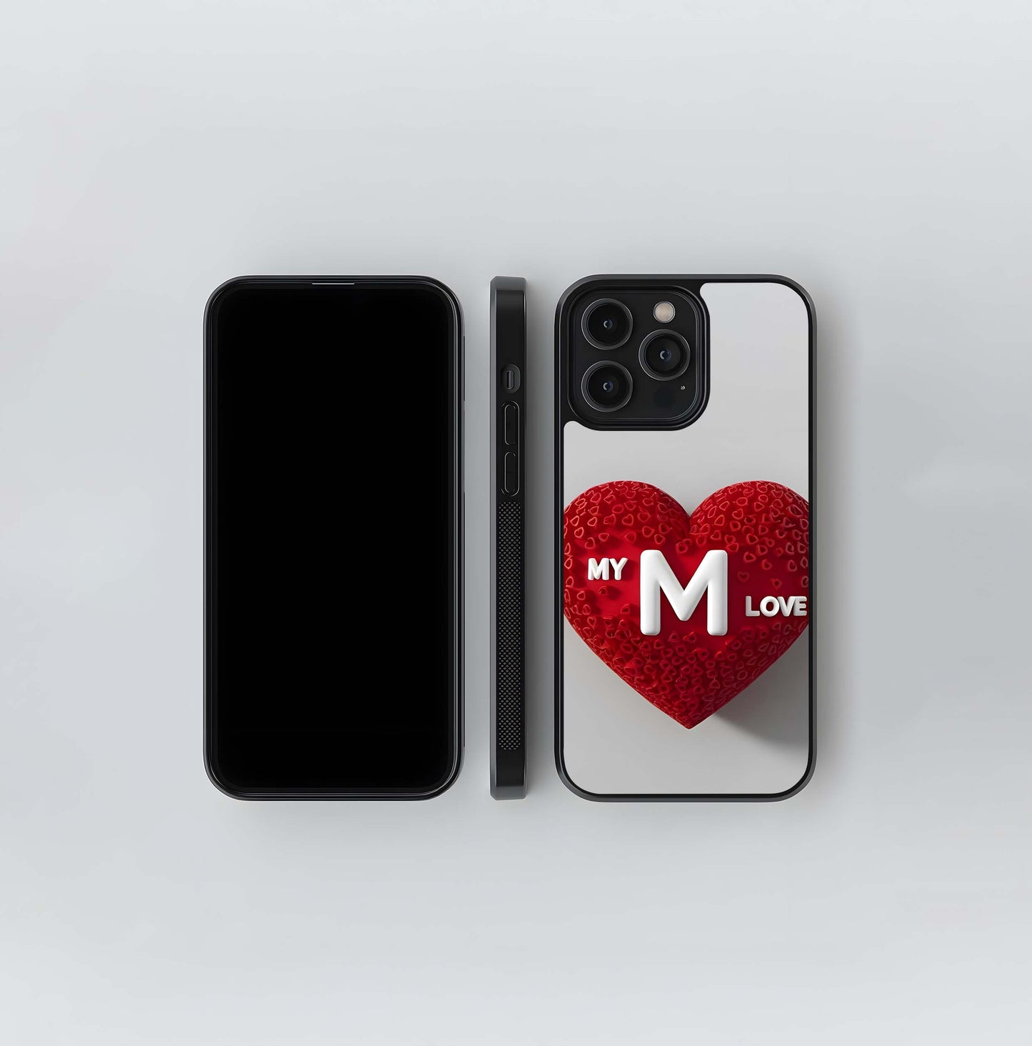 My Love's Textured Heart Glass Case