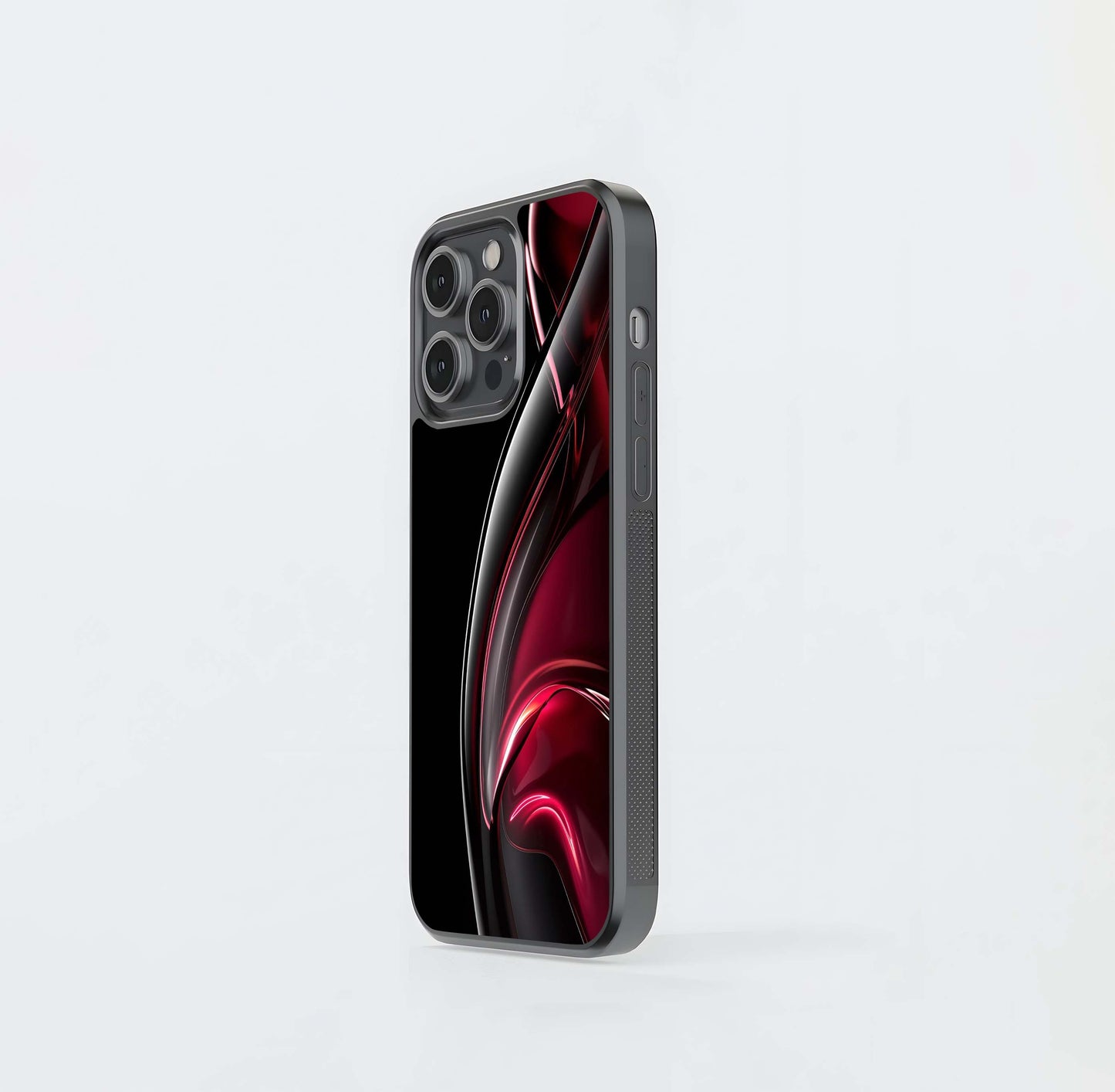 Abstract Crimson Flow Glass Case