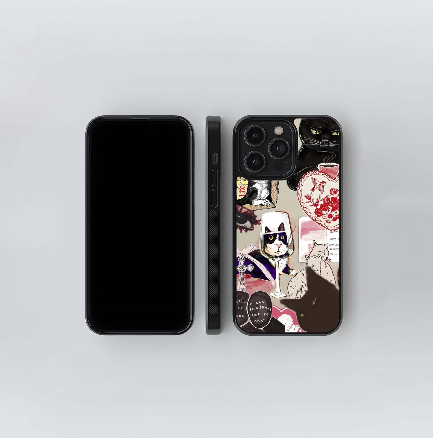 Whimsical Felines Glass Case