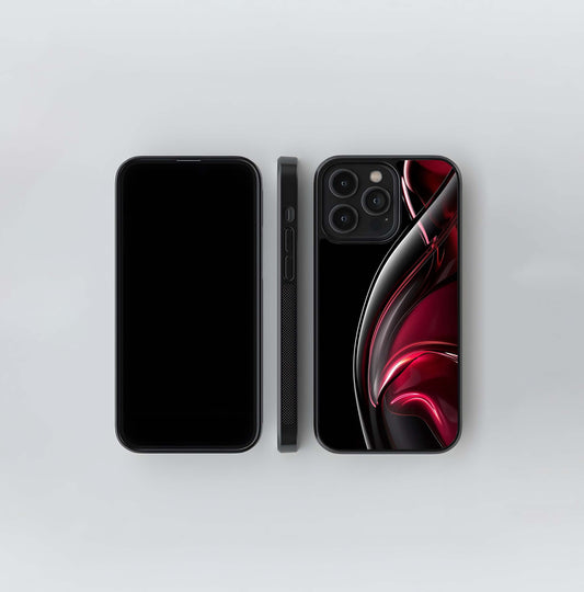 Abstract Crimson Flow Glass Case