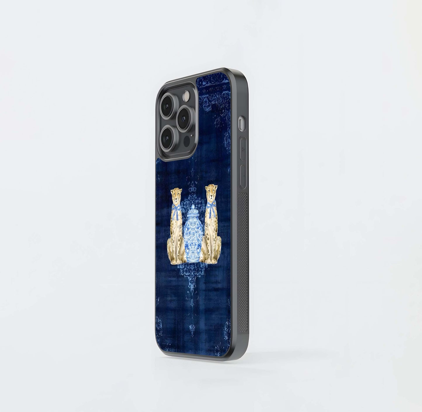 Blue Carpet Pattern Glass Case