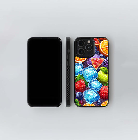 Colorful Fruits with Ice Glass Case