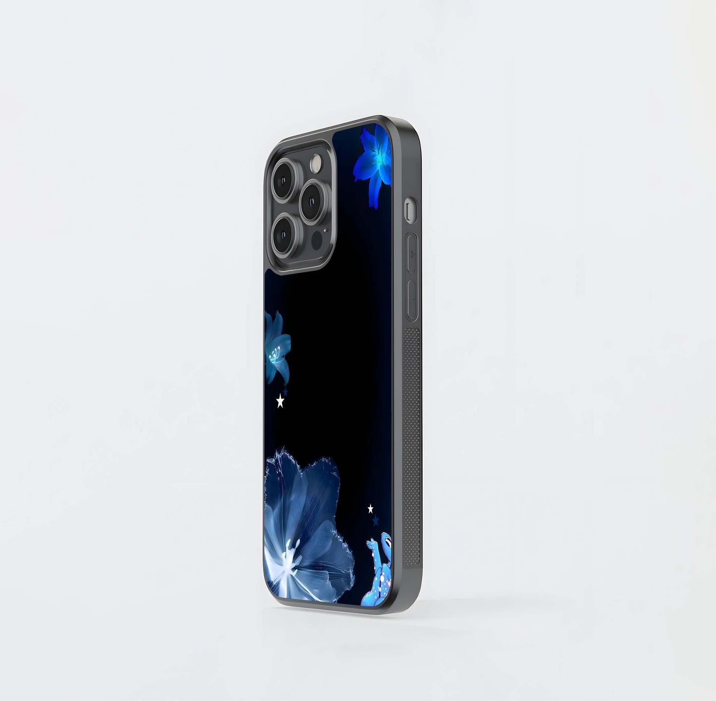Blue Dream Flowers Glass Case