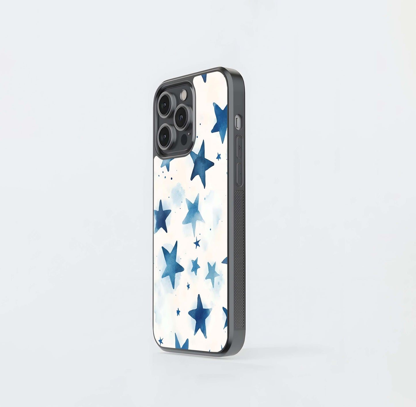 Blue Ink Stars Glass Case