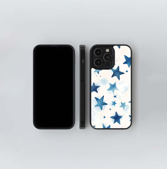 Blue Ink Stars Glass Case