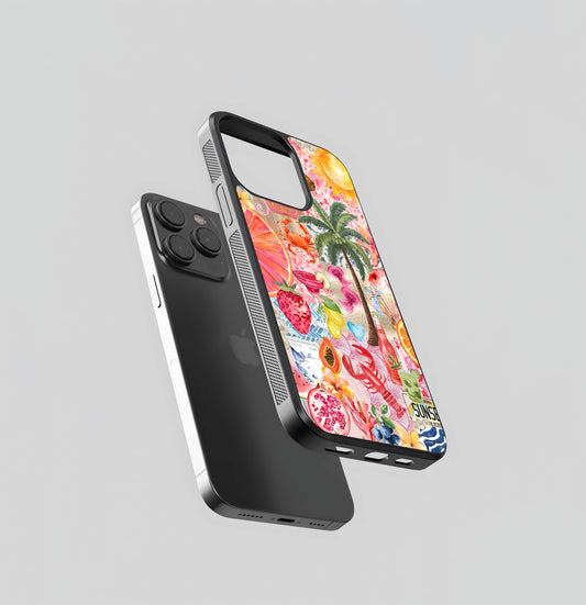 Colorful Tropical Sunset Glass Case