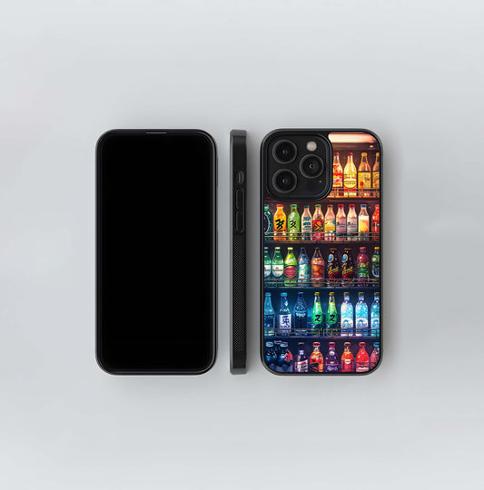 Colorful Soda Bottles Glass Case