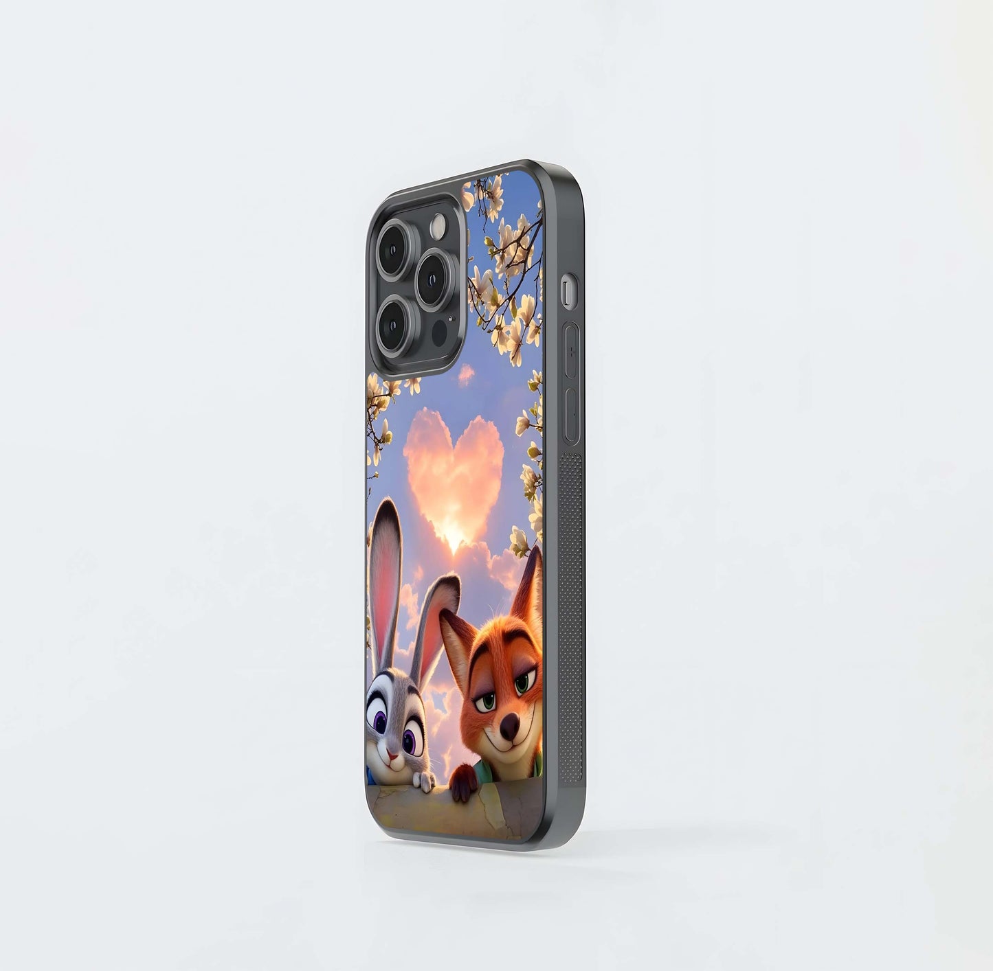 Fluffy Heart Sky Glass Case