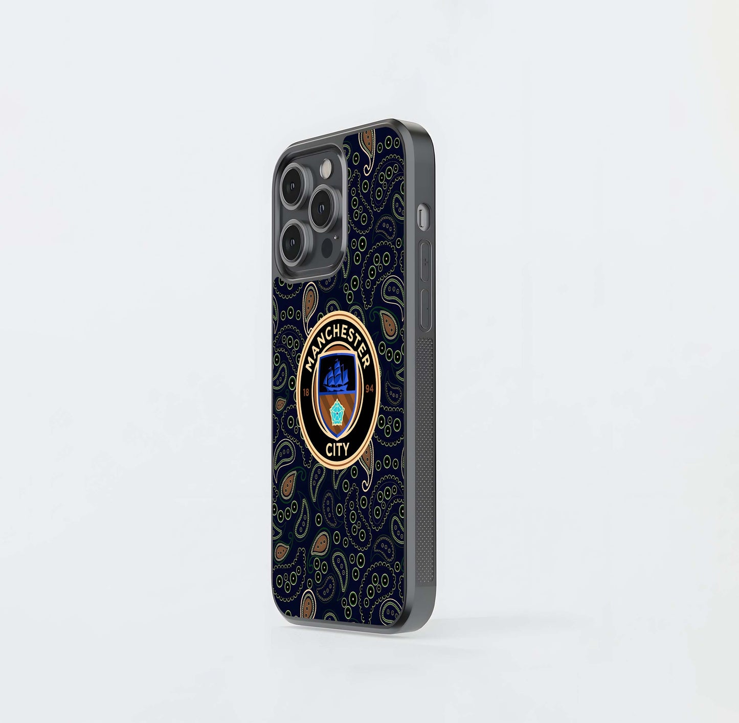 Man City Paisley Crest Glass Case