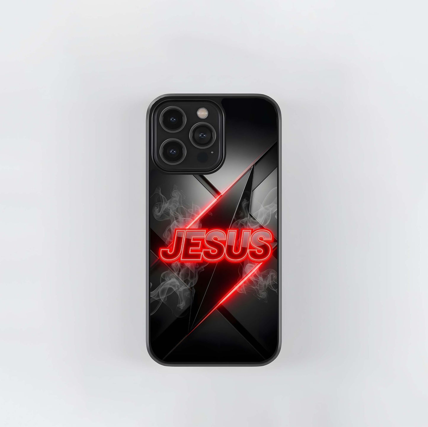 Red Neon Jesus Glass Case