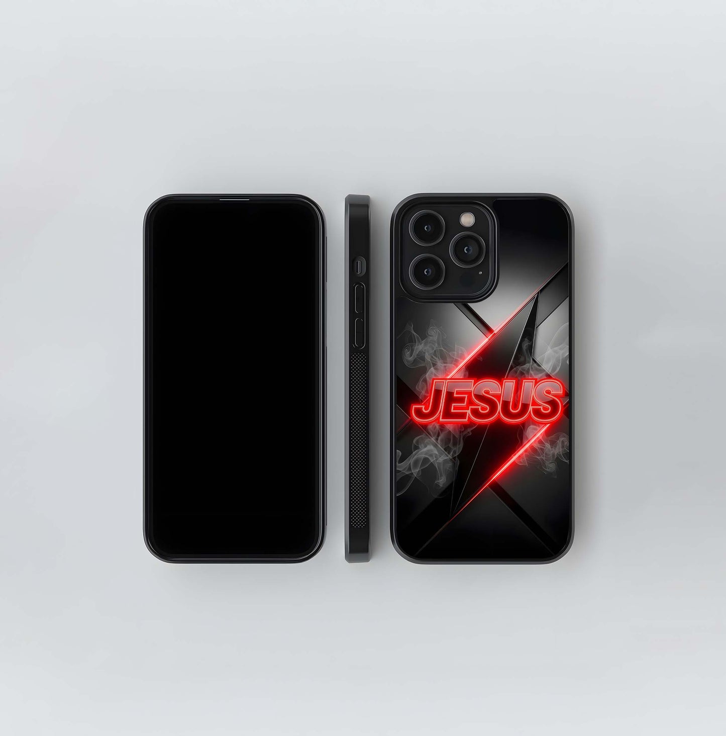 Red Neon Jesus Glass Case