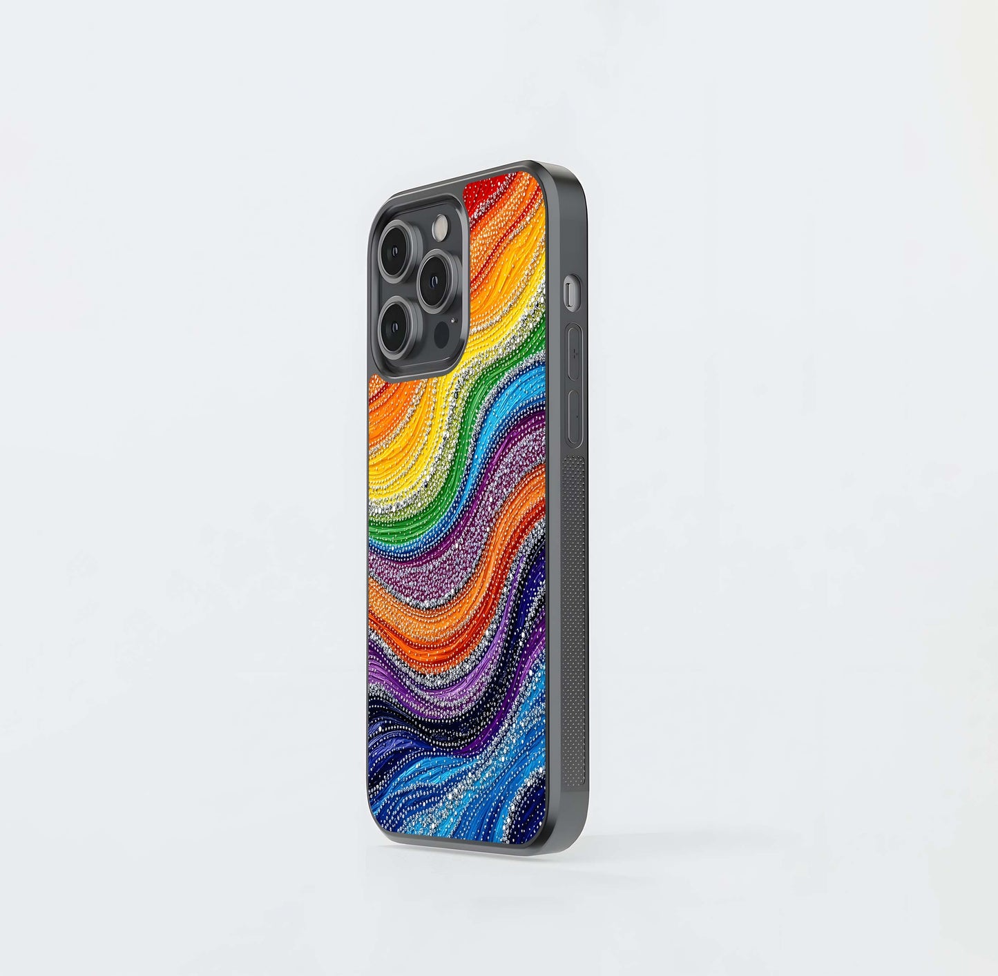 Glittering Rainbow Flow Glass Case