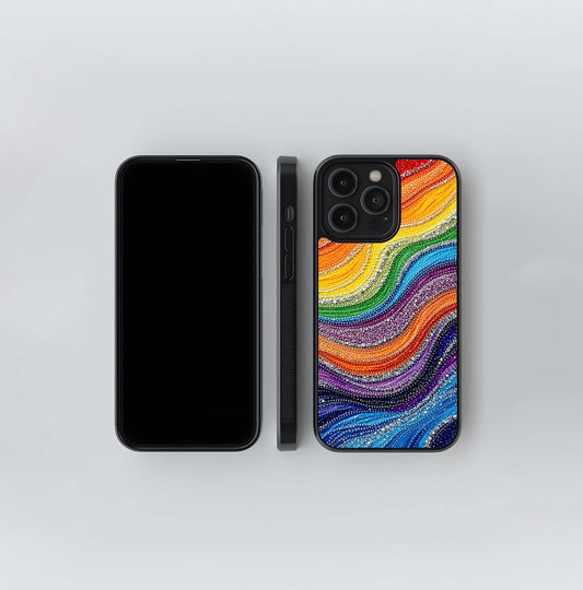 Glittering Rainbow Flow Glass Case