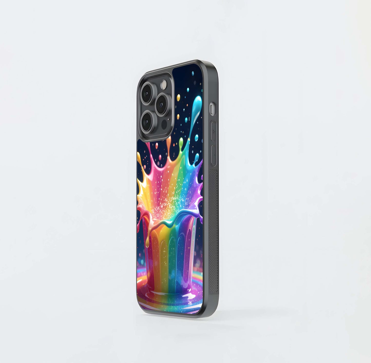 Glittering Rainbow Splash Glass Case
