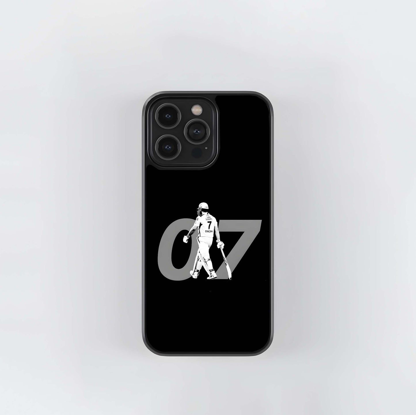 MS Dhoni 07 Monochromatic Walk-off Glass Case