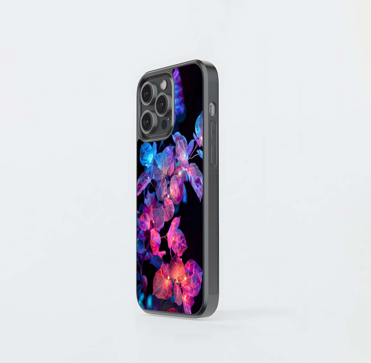 Bioluminescent Neon Flora Glass Case