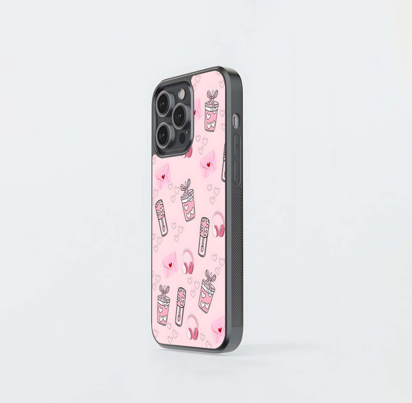 Blush Love Doodles Glass Case