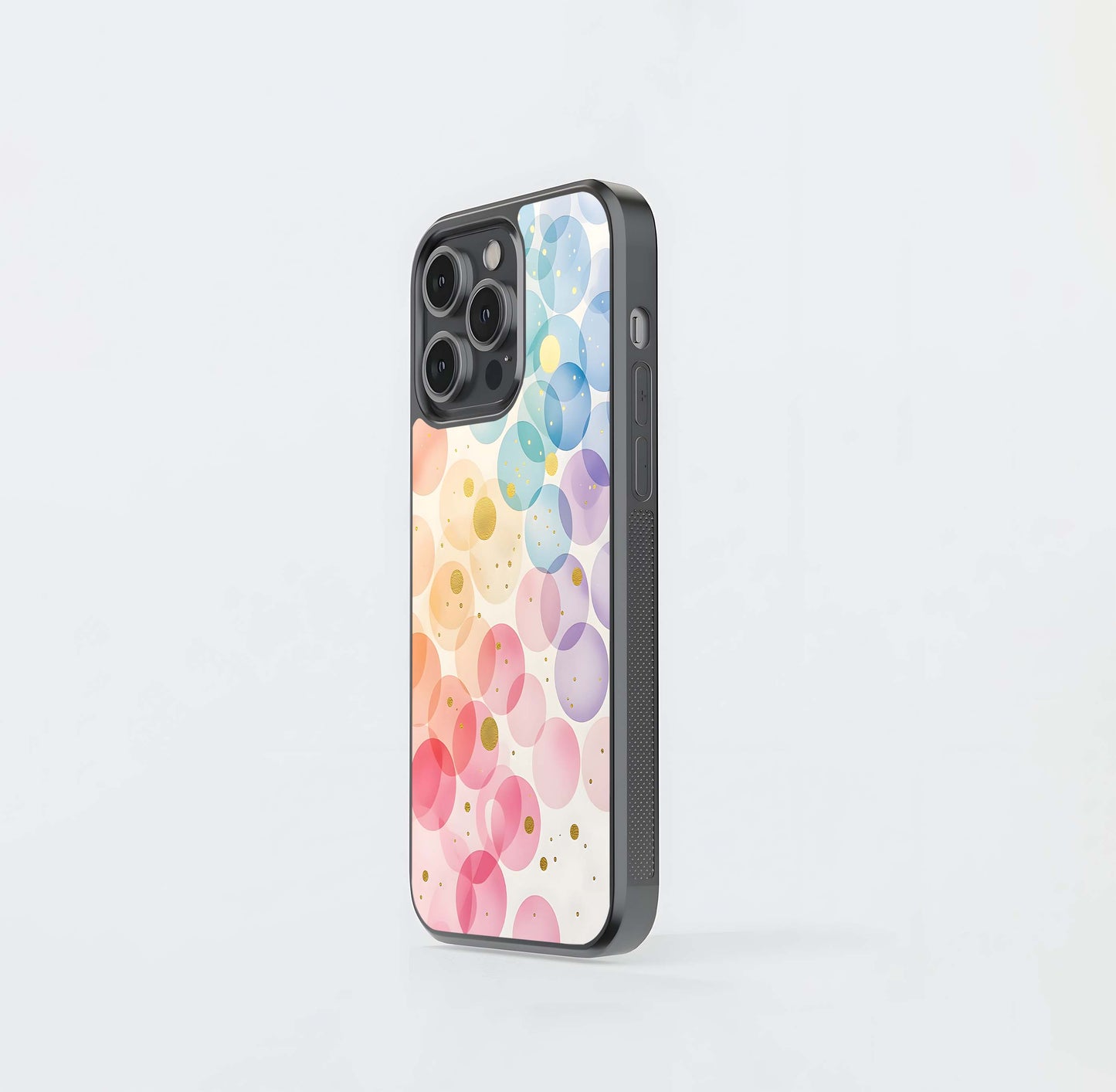 Golden Bokeh Bubbles Glass Case