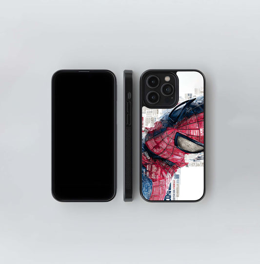 Spider-Man Newspaper Typography Glass Case