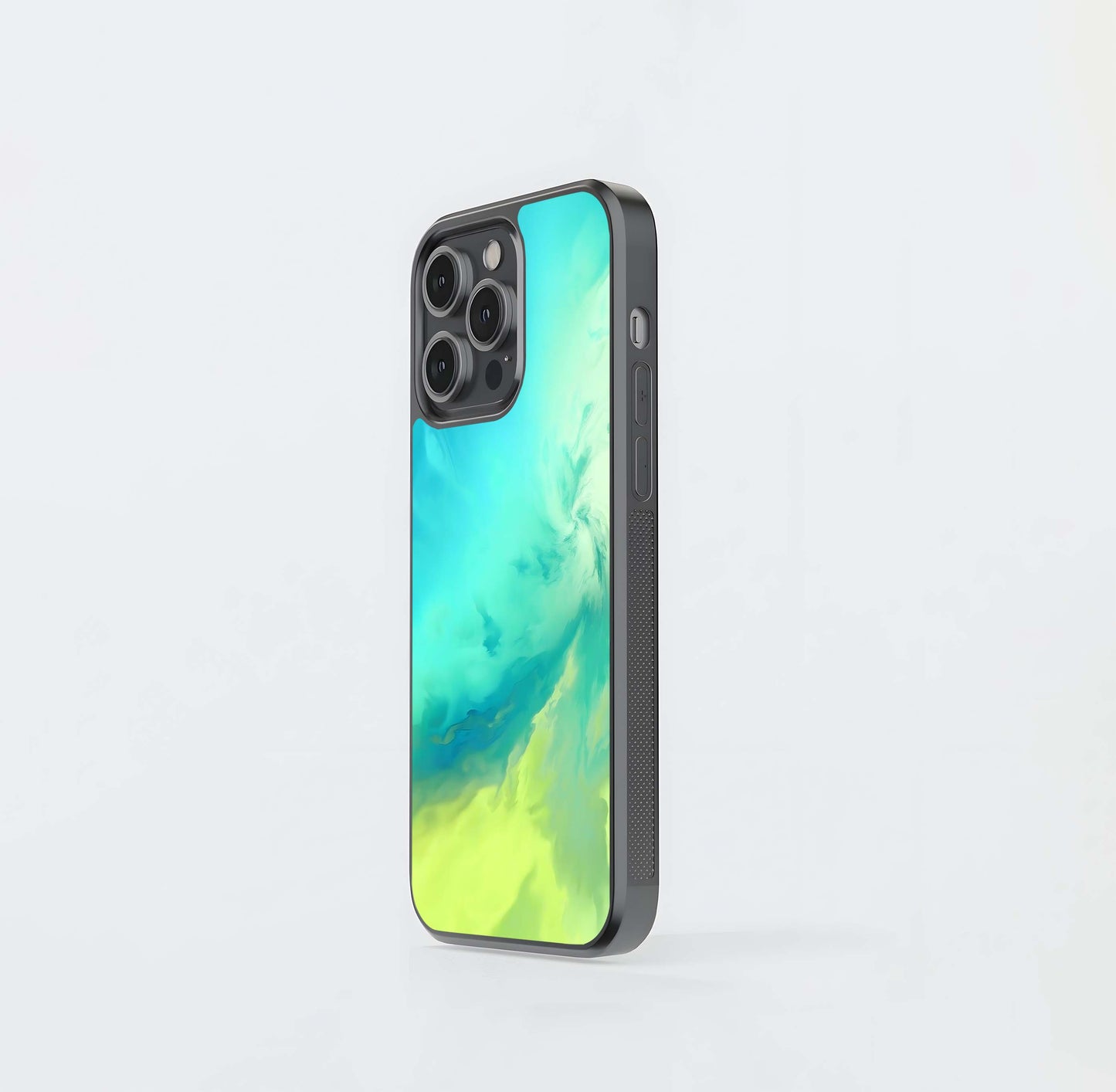 Aqua Lime Cloudscape Glass Case