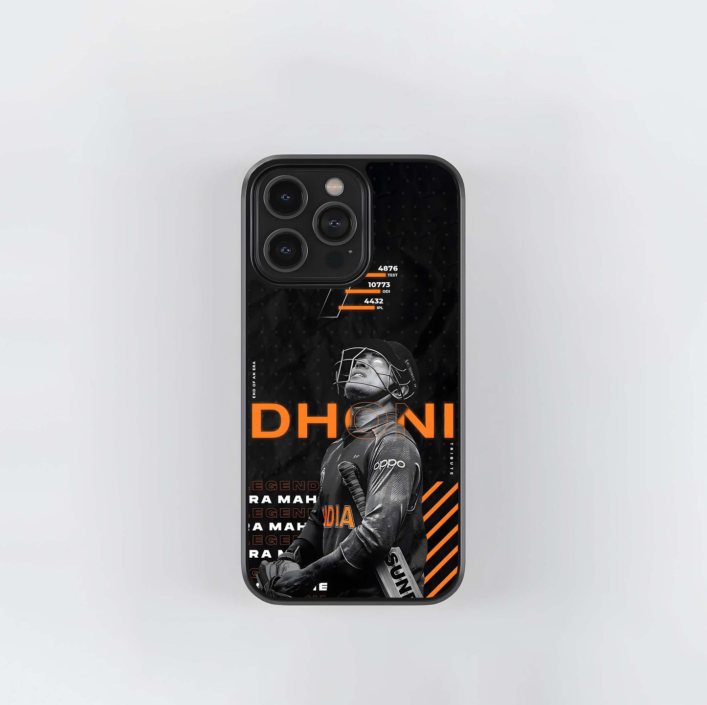 MS Dhoni Tribute Stats Glass Case