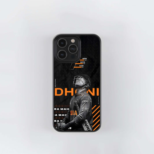 MS Dhoni Tribute Stats Glass Case