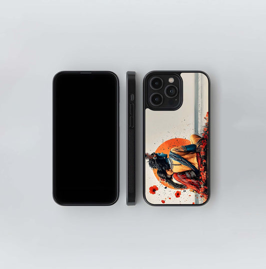 Radha Krishna Sunset Embrace Glass Case