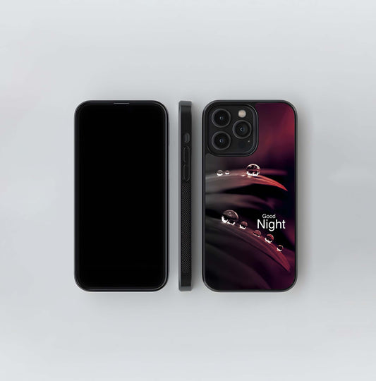 Good Night Water Droplets Glass Case