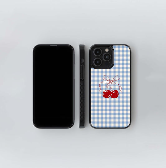 Blusshy Cherry With Checker Glass Case