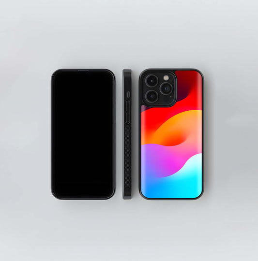 Gradient Wavy Curves Abstract Glass Case
