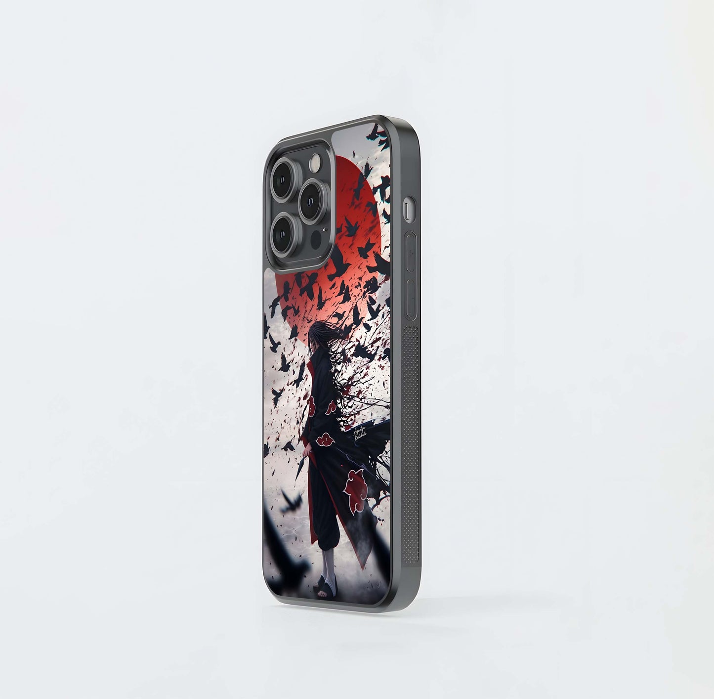 Itachi Uchiha Crow Burst Glass Case