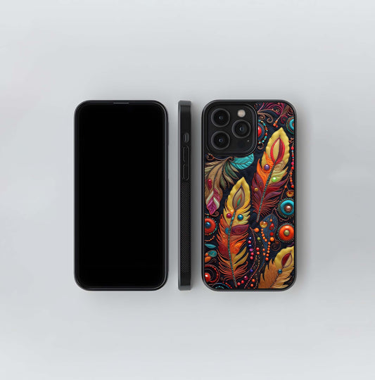 Boho Feathers Glass Case