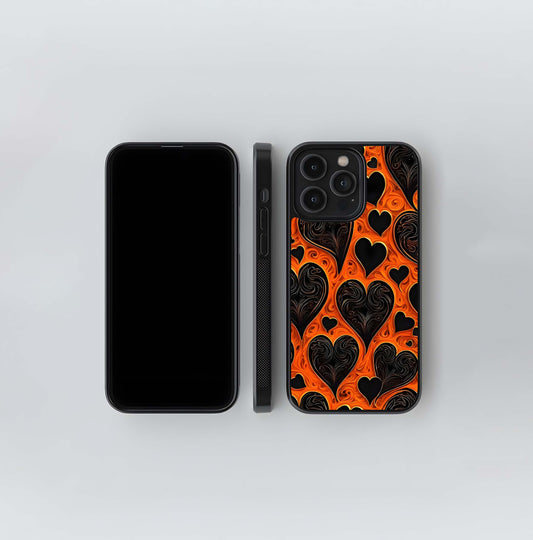 Halloween Heart Pattern Glass Case