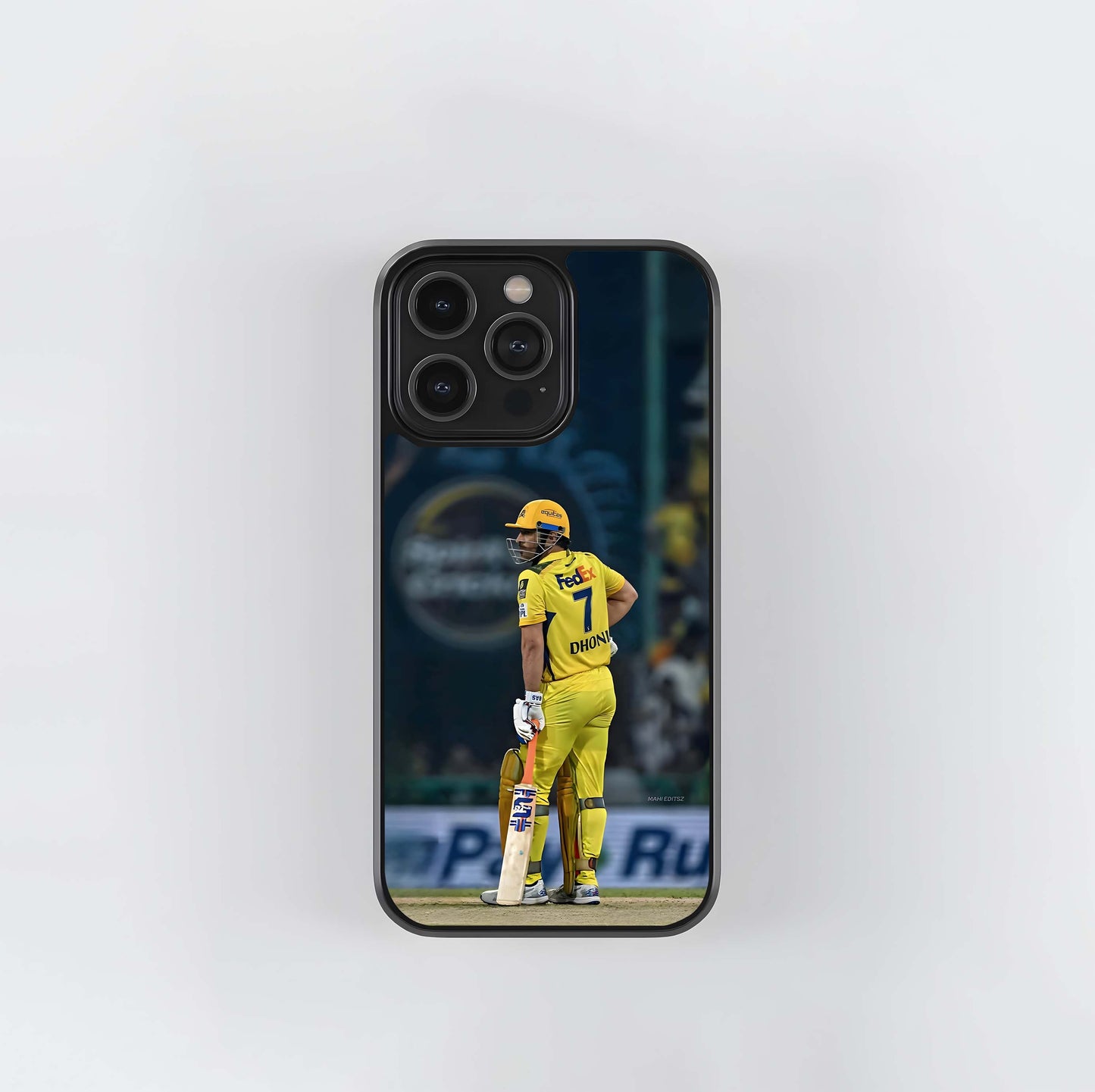 MSD Batting Stance (CSK Yellow) Glass Case